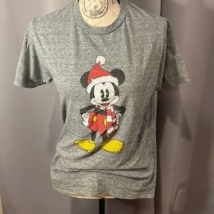 Disney Christmas Mickey Mouse Charcoal Top Preloved